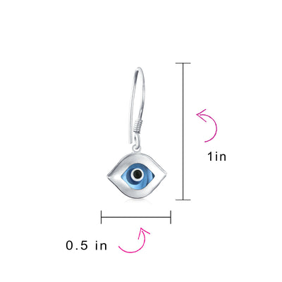 Multicolor Evil Eye Bracelet & Blue Nazar Dangle Earrings Set Sterling Silver