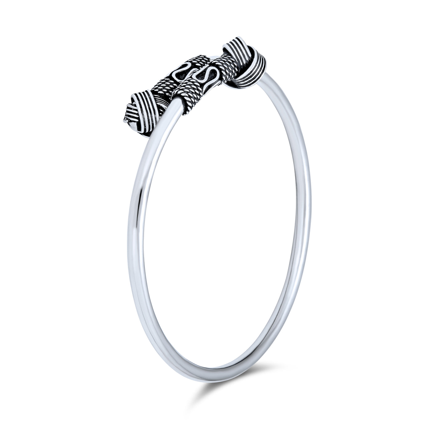 Western Knot Cuff Bangle & Love Knot Ball Stud Earrings Set Sterling Silver