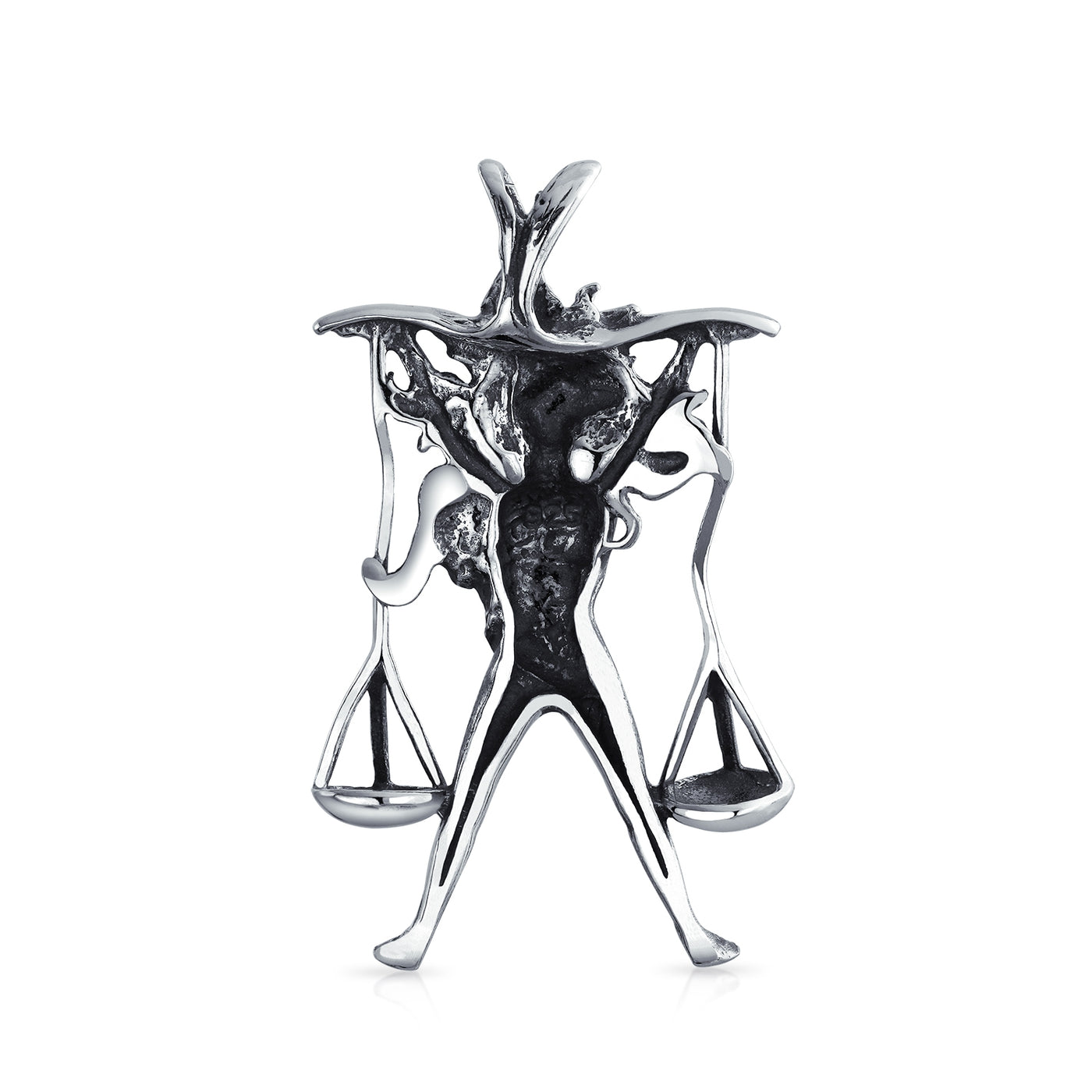 Vintage Law & Balance Symbol Justice Scales Pendant Necklace Sterling Silver