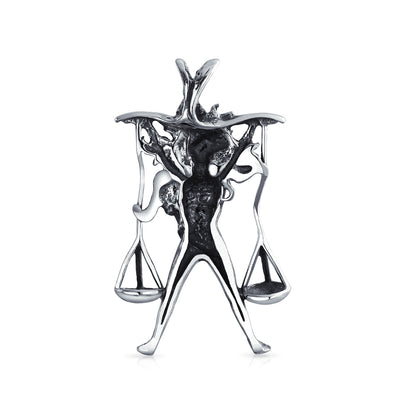Vintage Law & Balance Symbol Justice Scales Pendant Necklace Sterling Silver