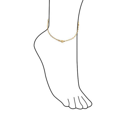 Danity Three Lucky Elephant Charm Anklet Ankle Bracelet Gold Plated