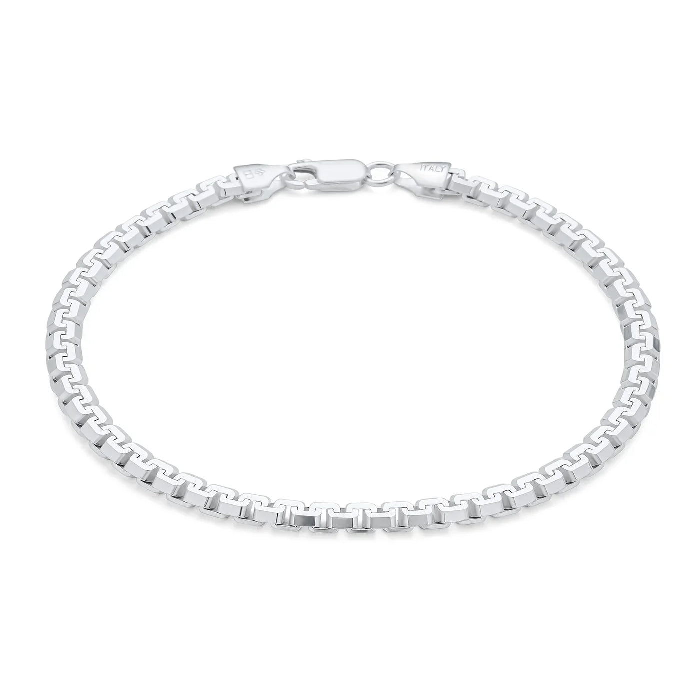 Men's Heavy Franco Chain Link Bracelet Sterling Silver 8.5" Made in Italy - Bling Jewelry