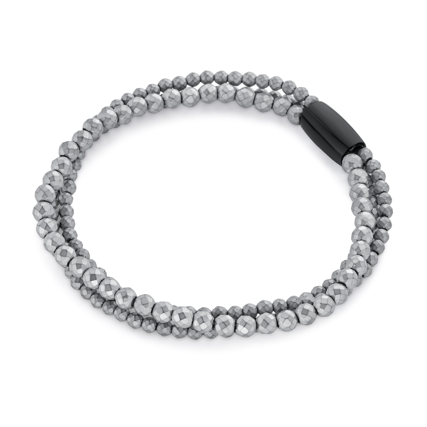 Grey Stacking Multi Strand Hematite Bead Bracelet Women Magnetic Clasp