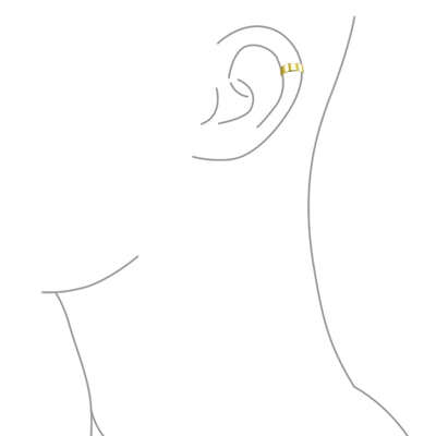 Set of 2 Geometric Ear Cuff Cartilage Clip Earrings For Non Pierced Gold Plated