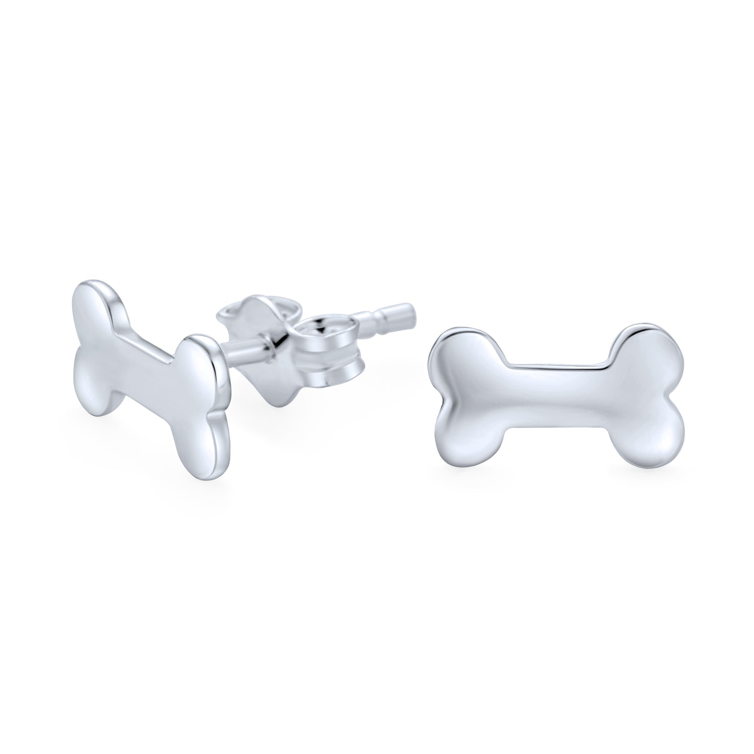 Pet Puppy Animal Lover Dog Bone Stud Earrings .925 Sterling Silver ...