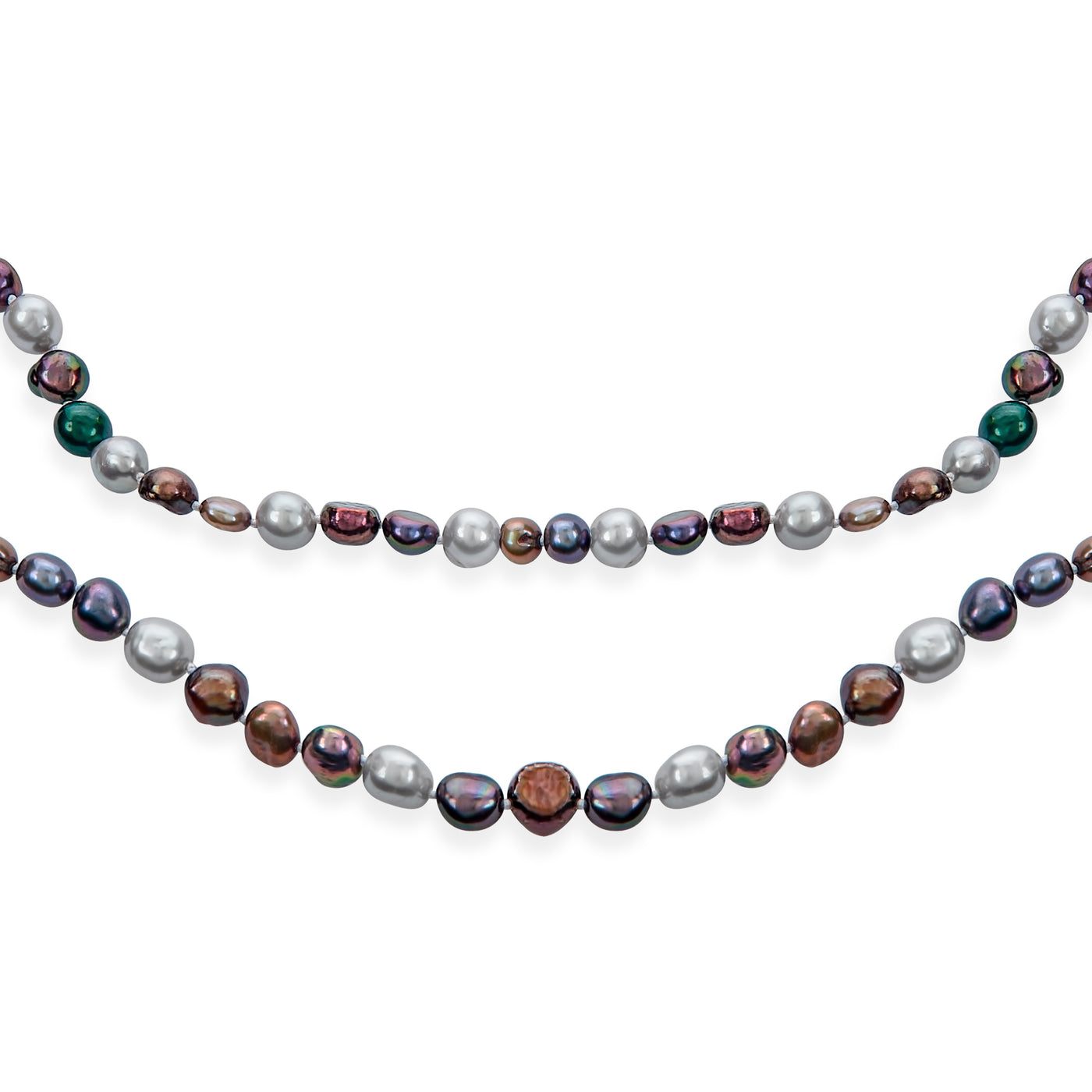 Earth Tone Freshwater Cultured Pearl .925 Sterling Silver Necklace