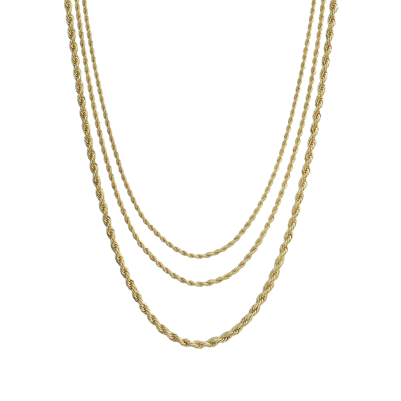 Statement Diamond Cut Rope Collar Necklace Gold Plated Multi Strand Choker - Bling Jewelry