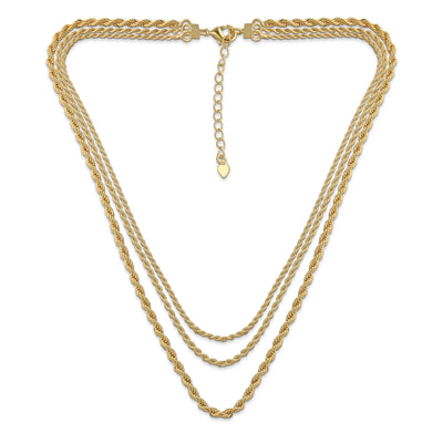 Statement Diamond Cut Rope Collar Necklace Gold Plated Multi Strand Choker - Bling Jewelry