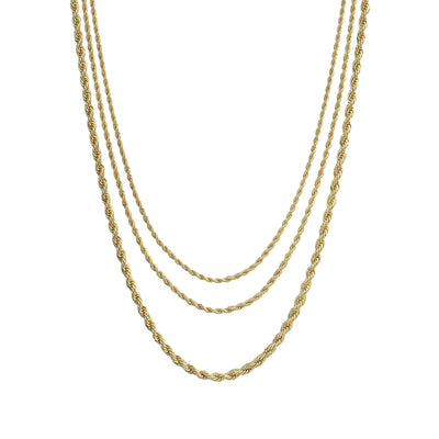 Statement Diamond Cut Rope Collar Necklace Gold Plated Multi Strand Choker - Bling Jewelry