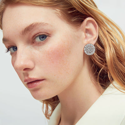 Bridal Wedding CZ Pave Clip-On Earrings for Non-Pierced Ears Silver Plated Brass - Bling Jewelry