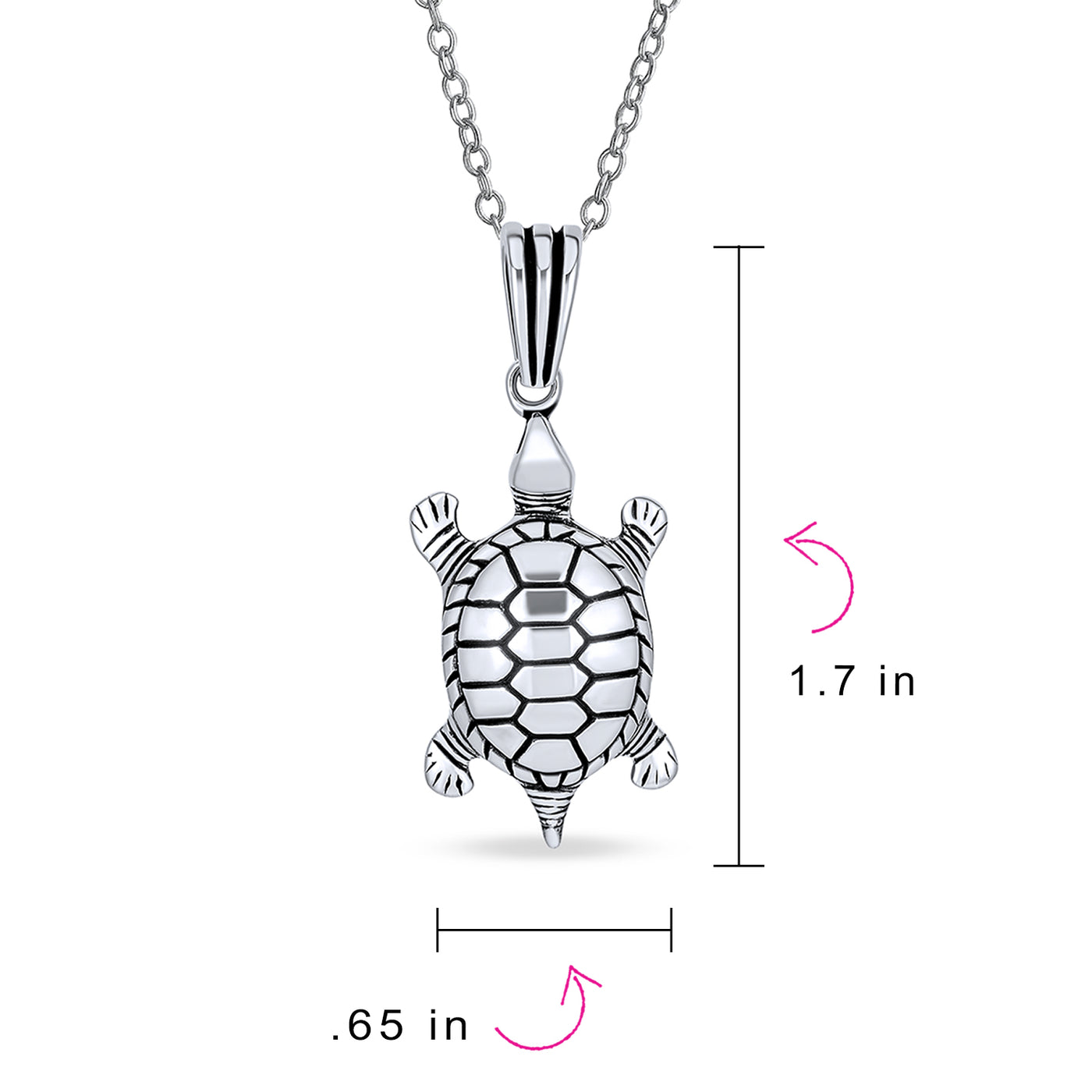 Tiny Nautical Sea Turtle Pendant Necklace & Stud Earrings Set Sterling Silver