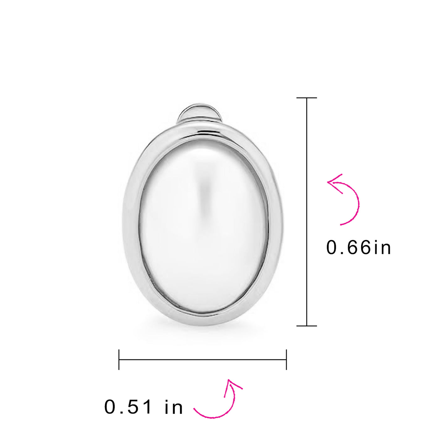 Set of 2 Simple White Pearl Cabochon Oval Clip-On Earrings Silver Gold Plated - Bling Jewelry