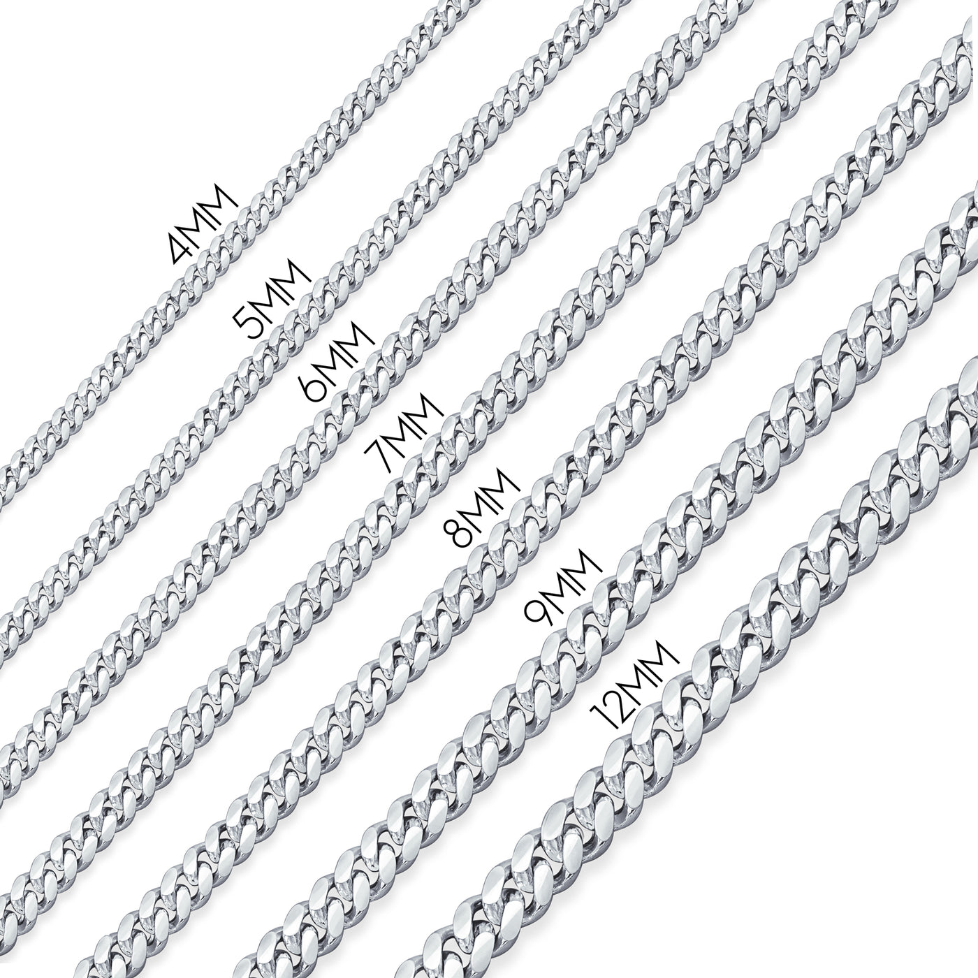 200 Gauge Solid Men's Sterling Silver Figaro Chain Necklace