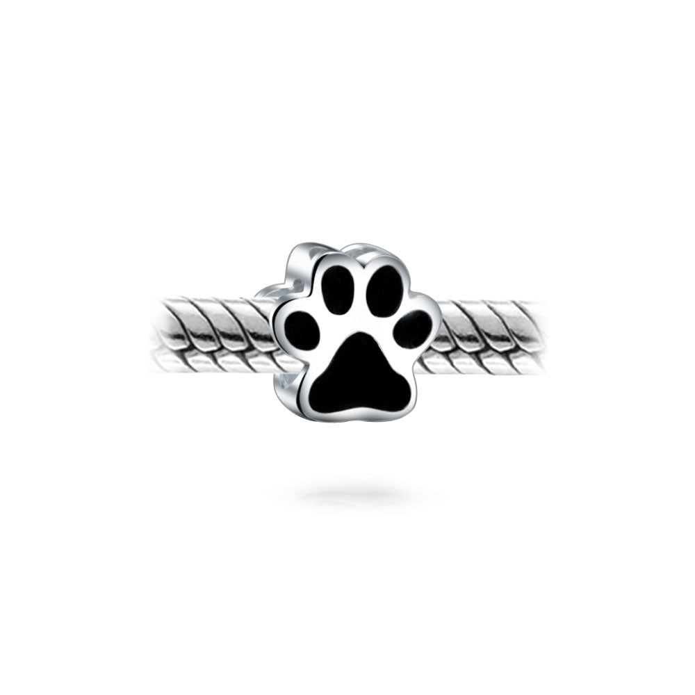 ABAOLA Dog Paw Charm - 925 Sterling Silver Charm For Bracelets, Dog Bone & Paw Print Design