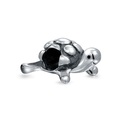 Set of 2 Nautical Travel Crab & Sea Turtle Charm Bead Sterling Silver
