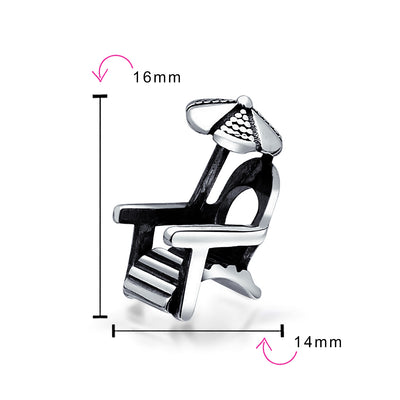 Set of 2 Tropical Umbrella Drink Glass Dangle Charm Bead Enamel Oxidized Silver - Bling Jewelry