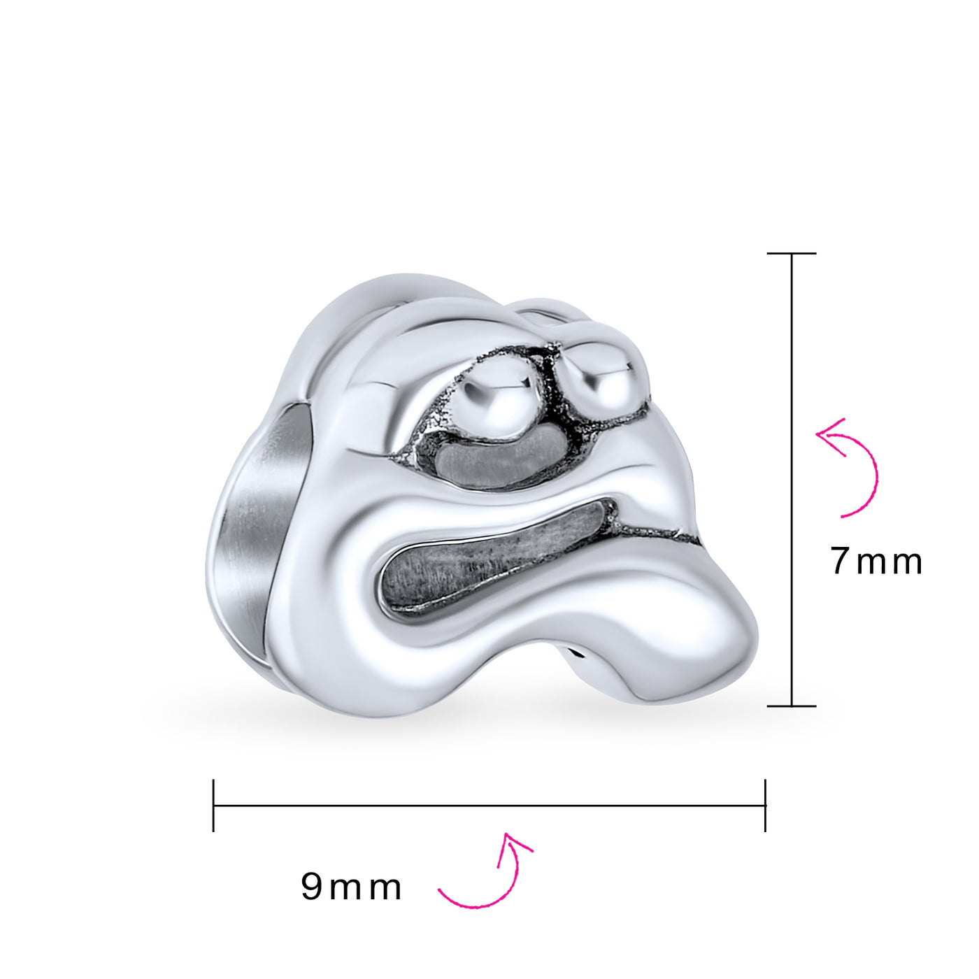 Set of 2 Mother Loving Family Flower Daisy CZ Heart 'My Wife' Charm Bead Silver