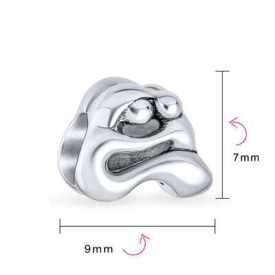 Set of 2 Mother Loving Family Flower Daisy CZ Heart 'My Wife' Charm Bead Silver