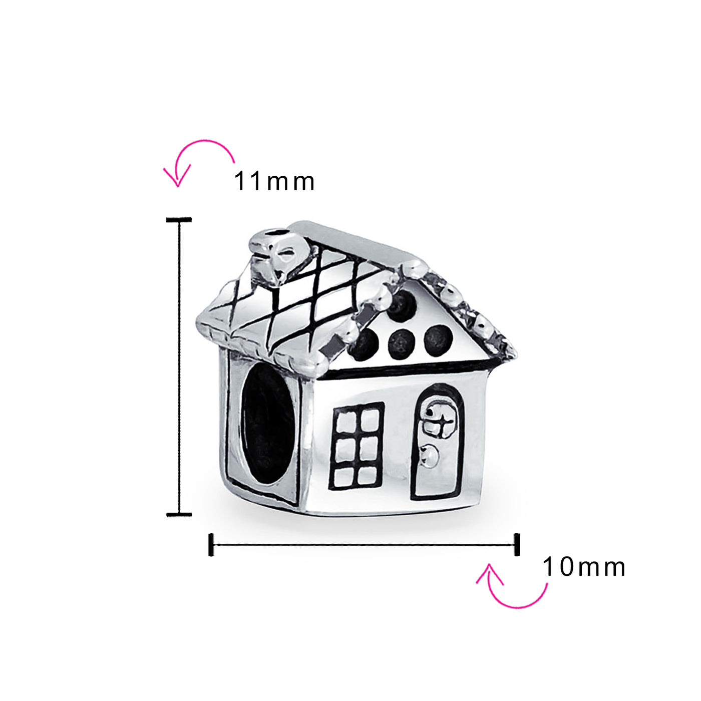 Set of 2 New Homeowner & Cartoon Family Friends Charm Bead Sterling Silver