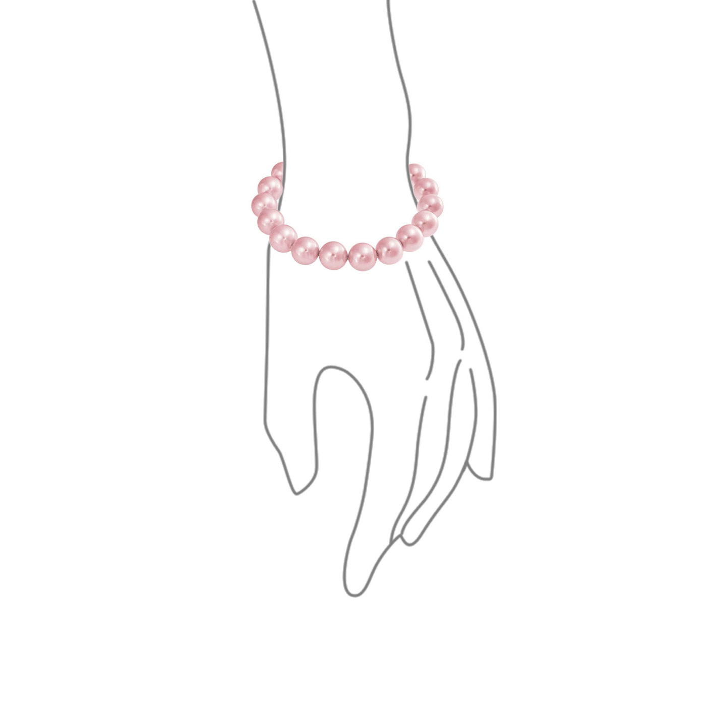 Set of 3 Stackable Stretch Bracelet with White Simulated Pearl 10MM Round Beads