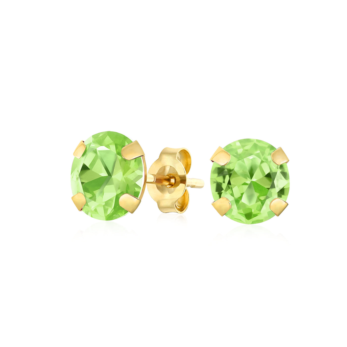 Aug- Peridot Green Round YG