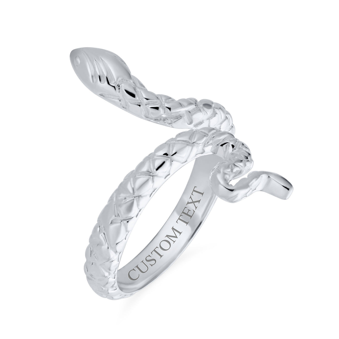 Boho Egyptian Serpent Snake Wrap Bypass Coil Band Ring Sterling Silver