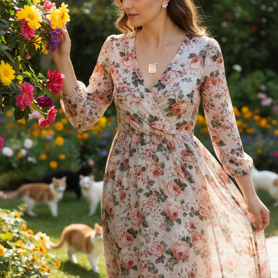 BFF Pet Paw Print Dog Tag Rose Gold Plated Necklace & CZ Paw Stud Earrings Set