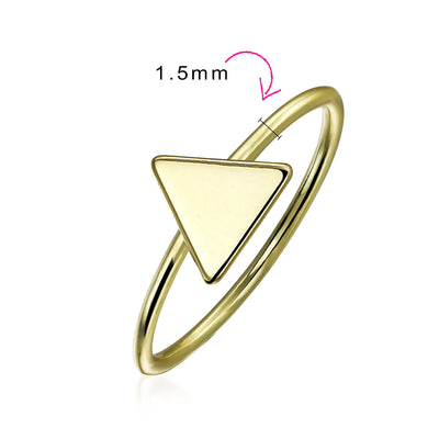 Midi Knuckle 1MM Band Flat Triangle Ring Gold Plated Sterling Silver