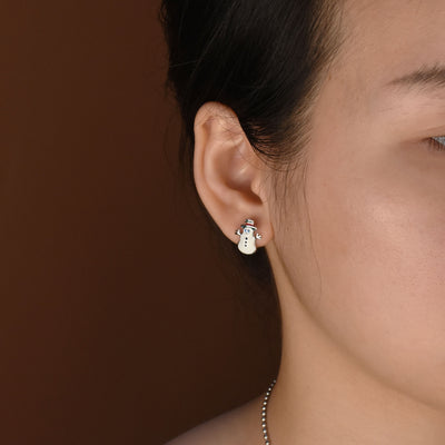 Set of 3 Small Holiday Winter Santa Claus Christmas Tree Snowman Stud Earrings