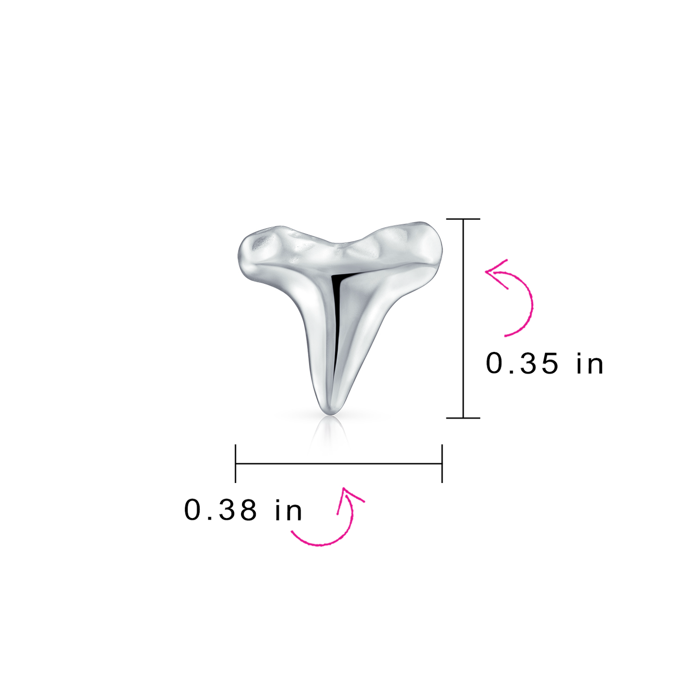 Set of 2 Mermaid Fin & Shark Tooth Stud Earrings Rose Gold Sterling Silver