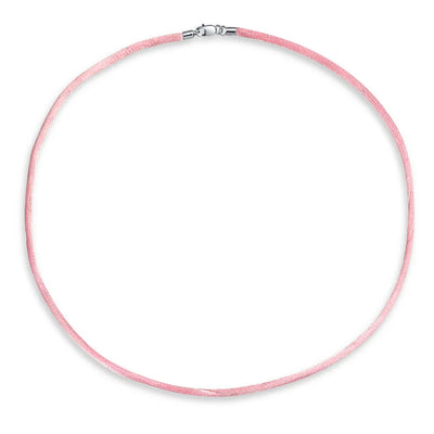 Pink Satin Silk Cord Necklace with Silver Lobster Clasp for Men Multiple Lengths - Bling Jewelry