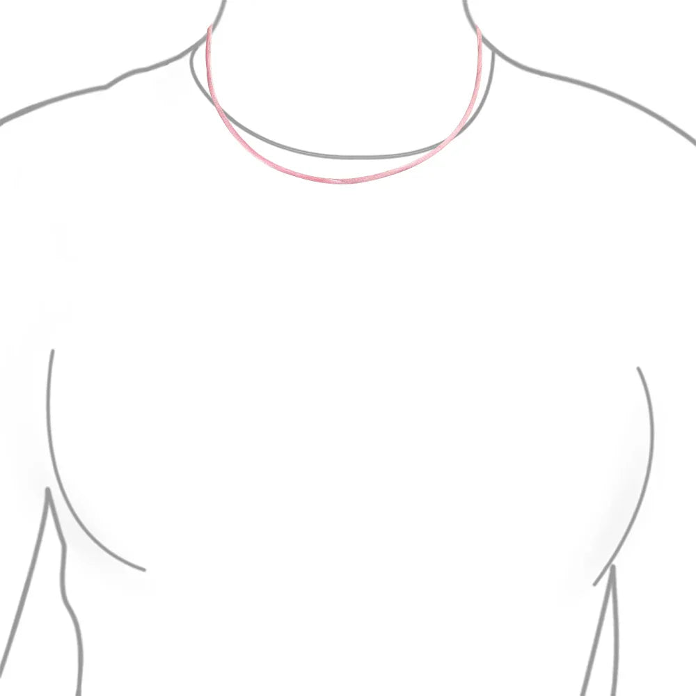 Pink Satin Silk Cord Necklace with Silver Lobster Clasp for Men Multiple Lengths - Bling Jewelry