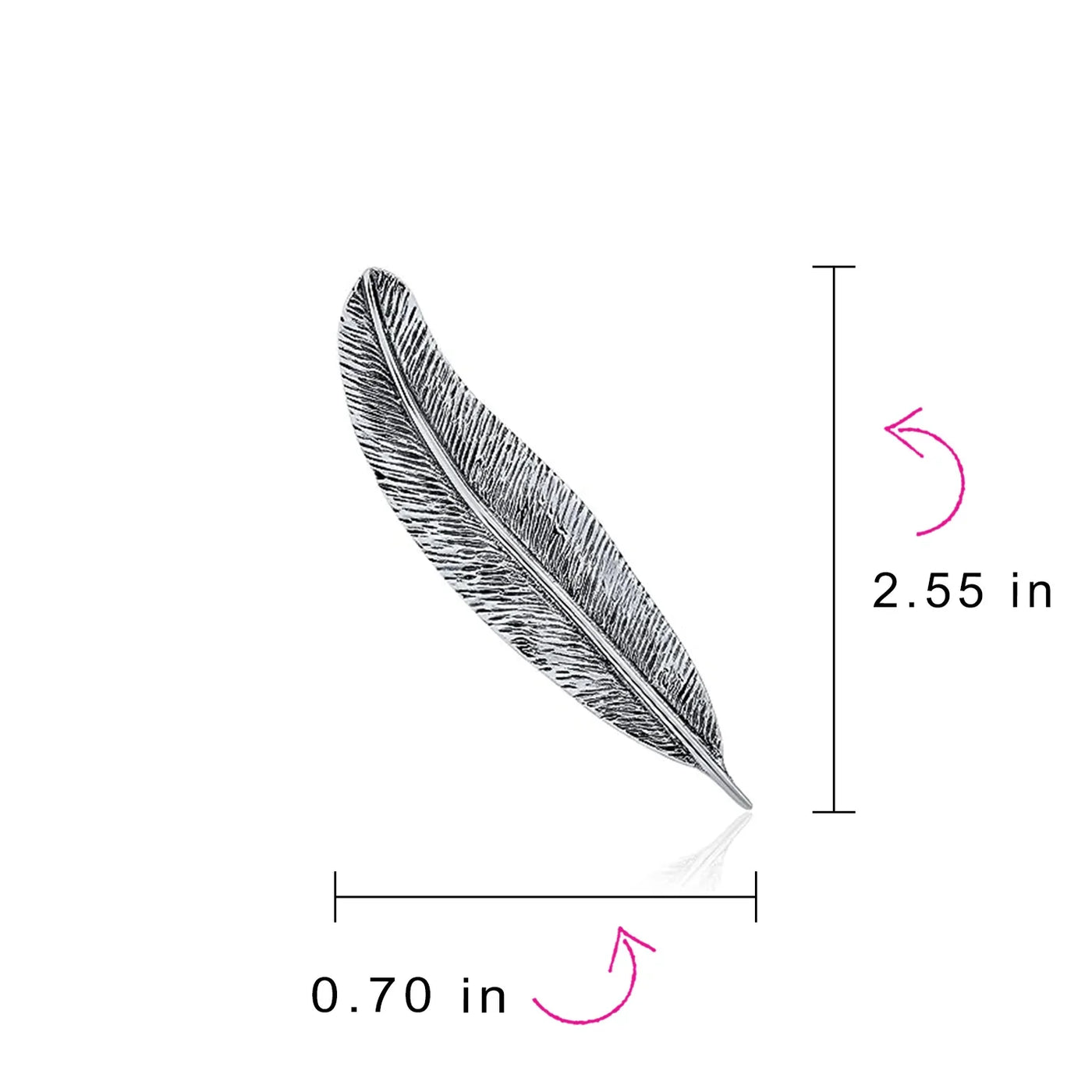 Writing Quill Feather Leaf Brooche Pin in Oxidized Sterling Silver Jewelry - Bling Jewelry