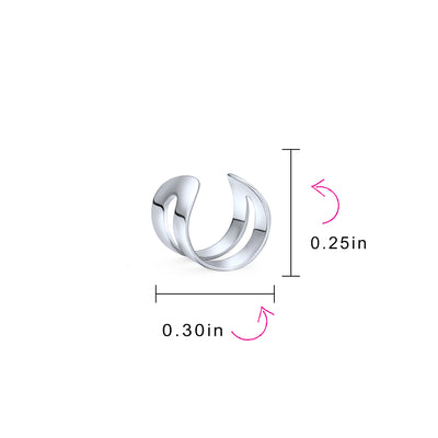Set of 2 Tiny Geometric Helix Wrap Ear Cuff Cartilage Earrings Gold Plated