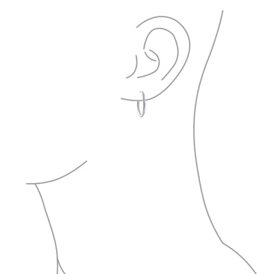 Set of 3 Thin Minimalist Hoop Huggie Earrings Sterling Silver 0.5, 0.75 & 1 Inch