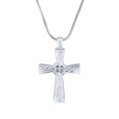 Religious Mother Of Pearl MOP Cross Pendant Necklace Silver Plated Snake Chain