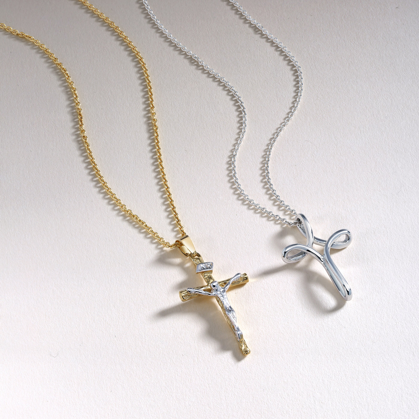 Infinity Twist Cross Pendant Necklace Plain Sterling Silver Chain 1in