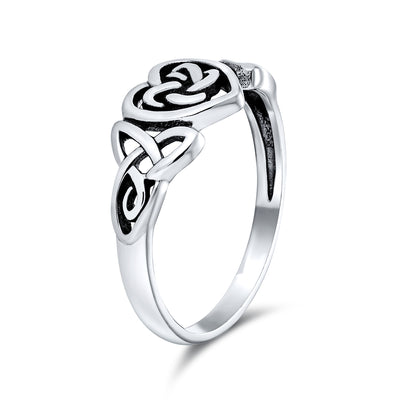 Irish Love Knots Infinity Heart Celtic Ring Sterling Silver 1MM Band ...
