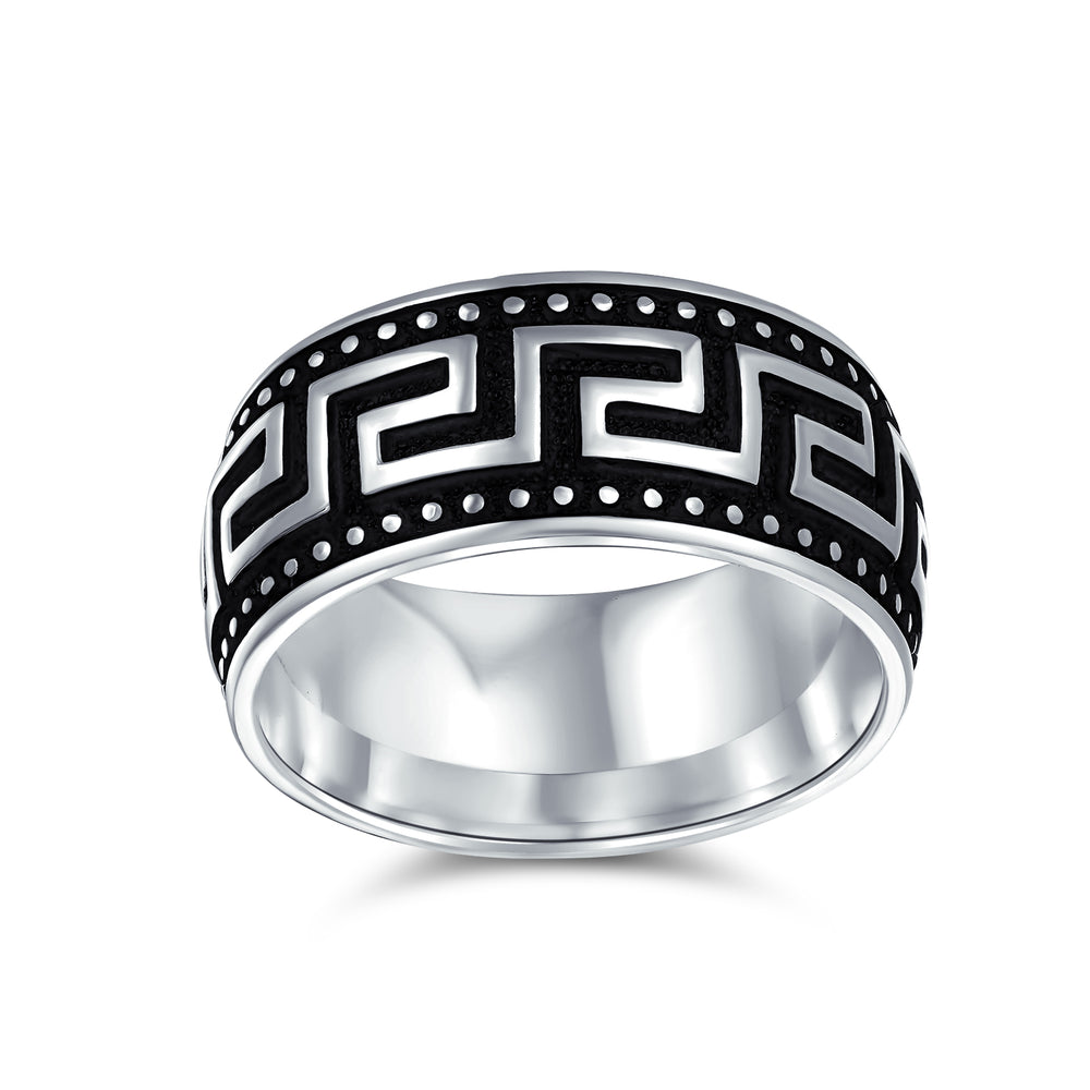 Heavy Men's Tire Ring - Solid 925 Sterling Silver, 9mm Wide, Size 9.5, Made In Thailand
