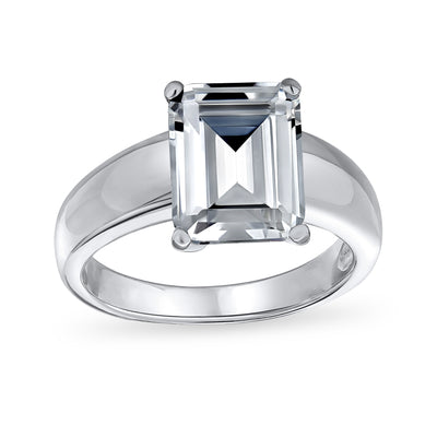 Art Deco 3CT AAA CZ Radiant Emerald Cut Engagement Ring