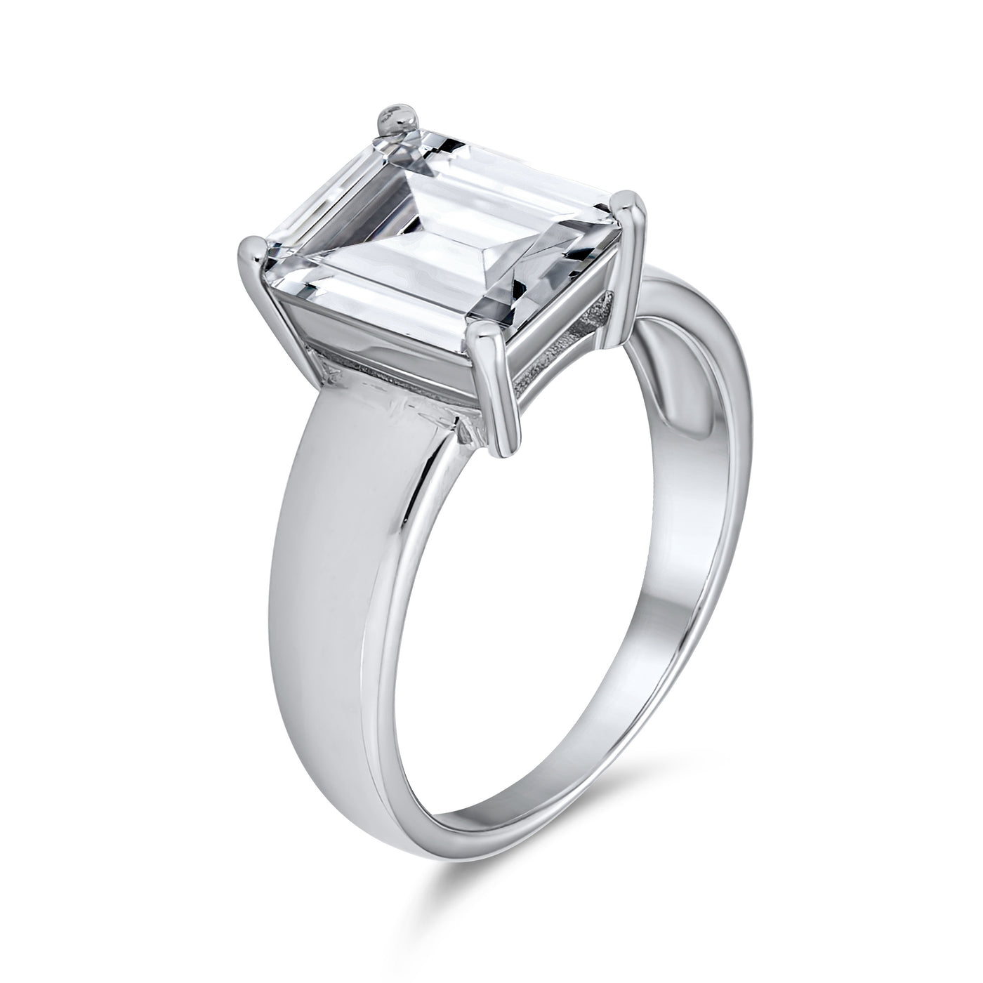 Art Deco 3CT AAA CZ Radiant Emerald Cut Engagement Ring