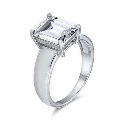 Art Deco 3CT AAA CZ Radiant Emerald Cut Engagement Ring