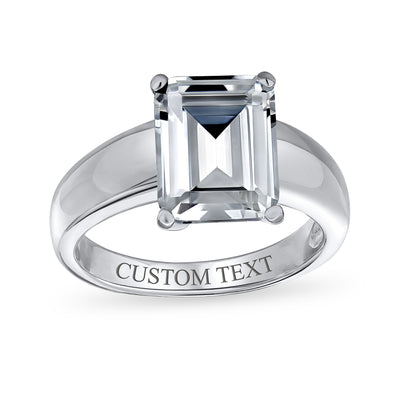 Art Deco 3CT AAA CZ Radiant Emerald Cut Engagement Ring