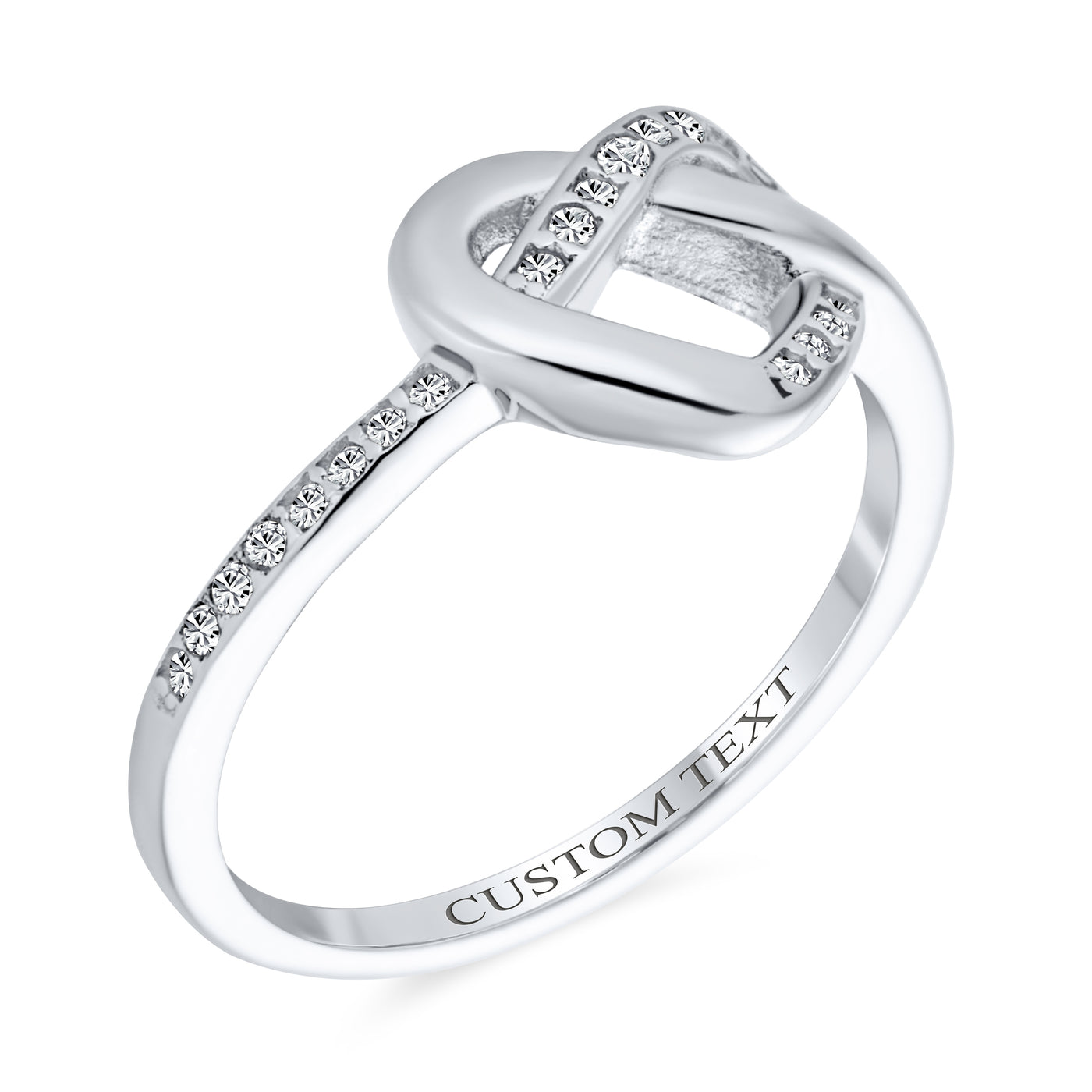 Romantic CZ Accent Cocktail Statement Ring with Twisting Bands Sterling Silver