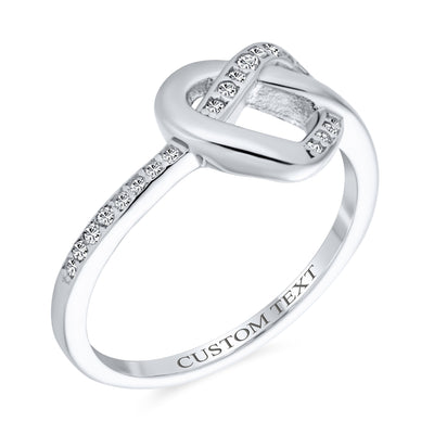 Romantic CZ Accent Cocktail Statement Ring with Twisting Bands Sterling Silver