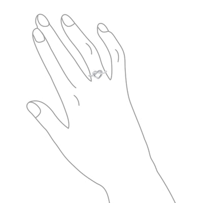 Romantic CZ Accent Cocktail Statement Ring with Twisting Bands Sterling Silver