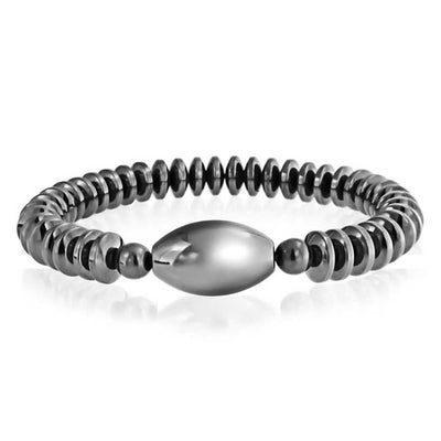 Magnetic Charcoal Grey Hematite Disc Strand Stretch Bracelet Women Men