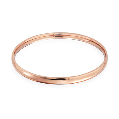 Domed Stackable High Bangle Bracelet Rose Gold Plated Stainless Steel ...
