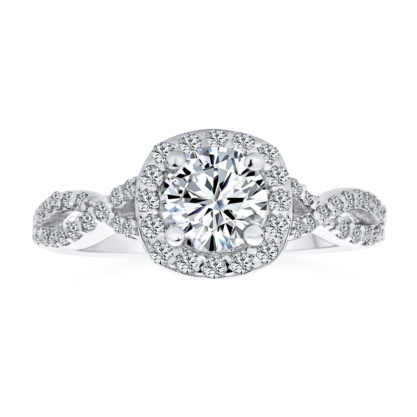 1.5CT Solitaire Cut AAA CZ Infinity Engagement Ring .925Sterling Silver