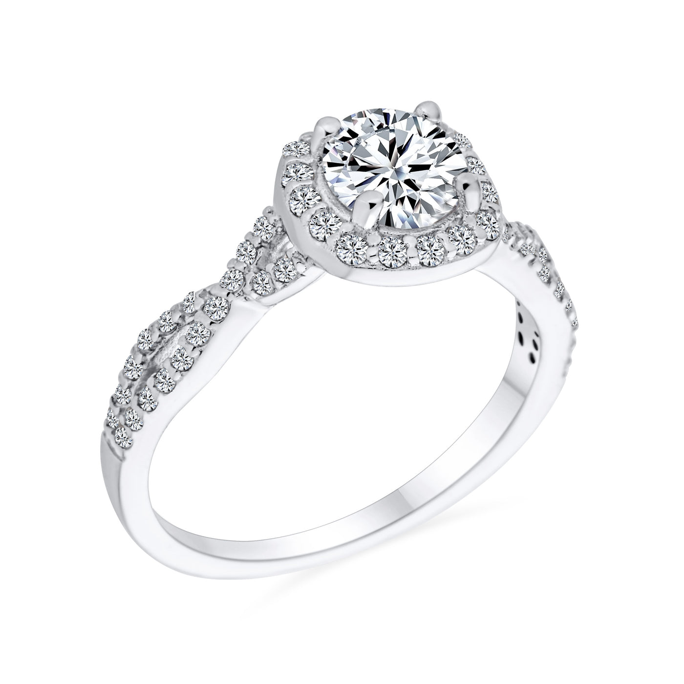 1.5CT Solitaire Cut AAA CZ Infinity Engagement Ring .925Sterling Silver